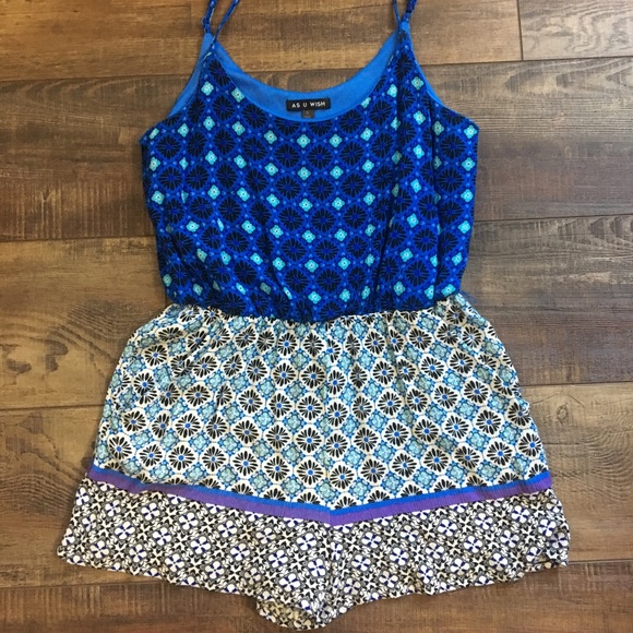 As U Wish blue size small romper - Picture 1 of 2